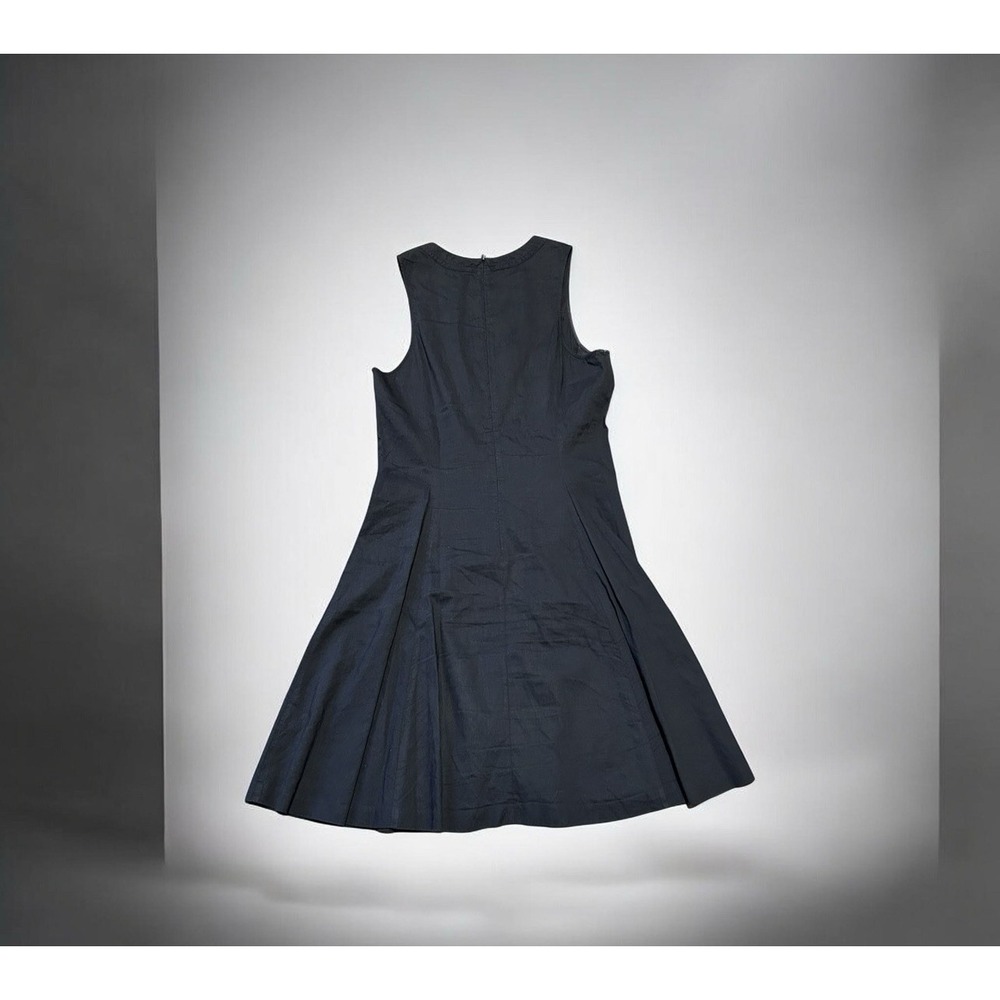 Theory Navy A-Line Mini Dress Linen Blend Sleeveless Fit Flare Size 6 Chic - Picture 3 of 5